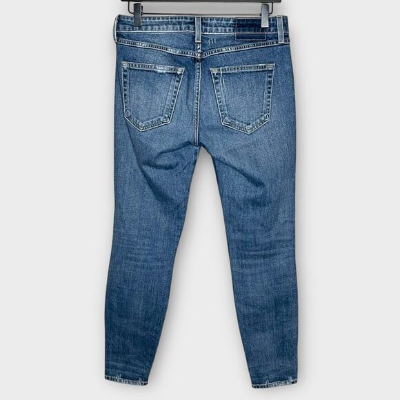 AMO Twist in Girl Crush Ankle Slit Jeans 25 Slim | Mid Rise Lightly Distressed - Picture 3 of 6